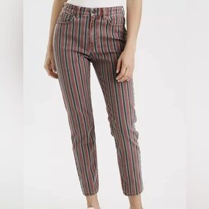 American Eagle Striped Ankle Mom Jeans